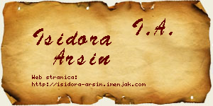 Isidora Arsin vizit kartica